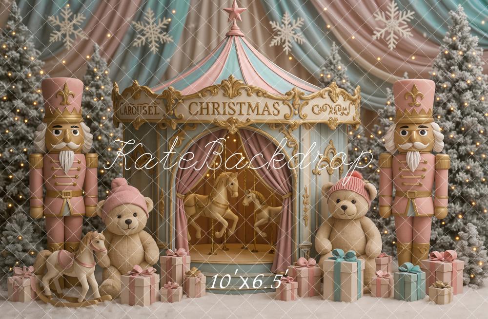Kate Christmas Carousel Nutcracker Teddy Gifts Backdrop Designed by Ashley Paul - Image 4