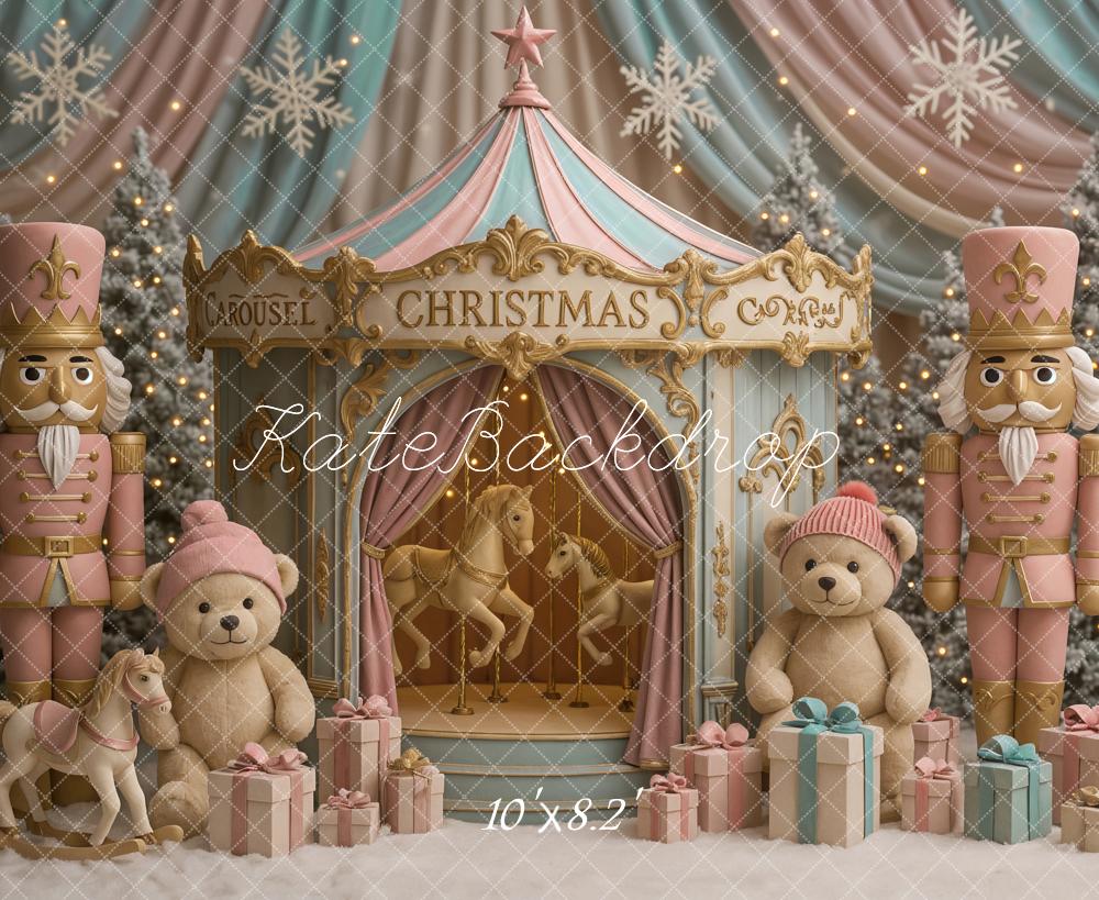 Kate Christmas Carousel Nutcracker Teddy Gifts Backdrop Designed by Ashley Paul - Image 6