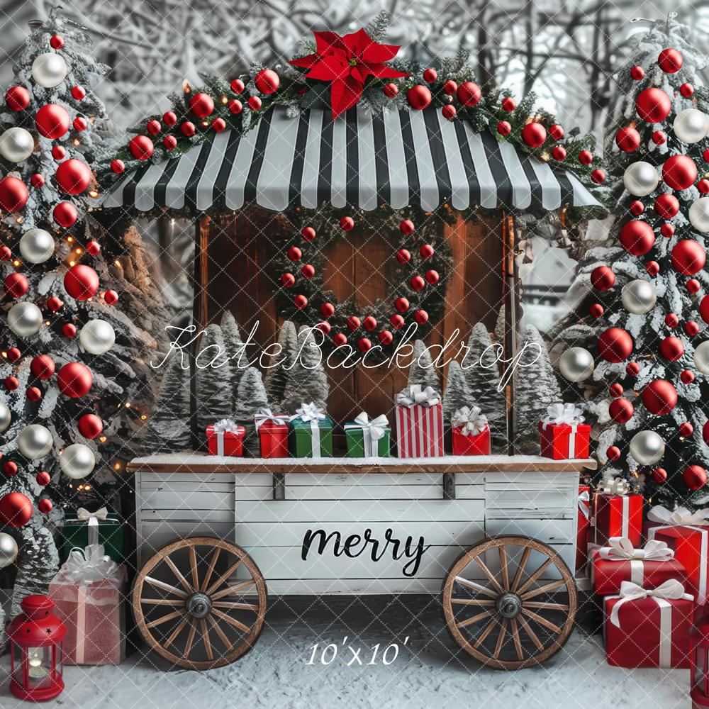 Kate Christmas Cart Presents Snowy Trees Backdrop Designed by Mini MakeBelieve - Image 7