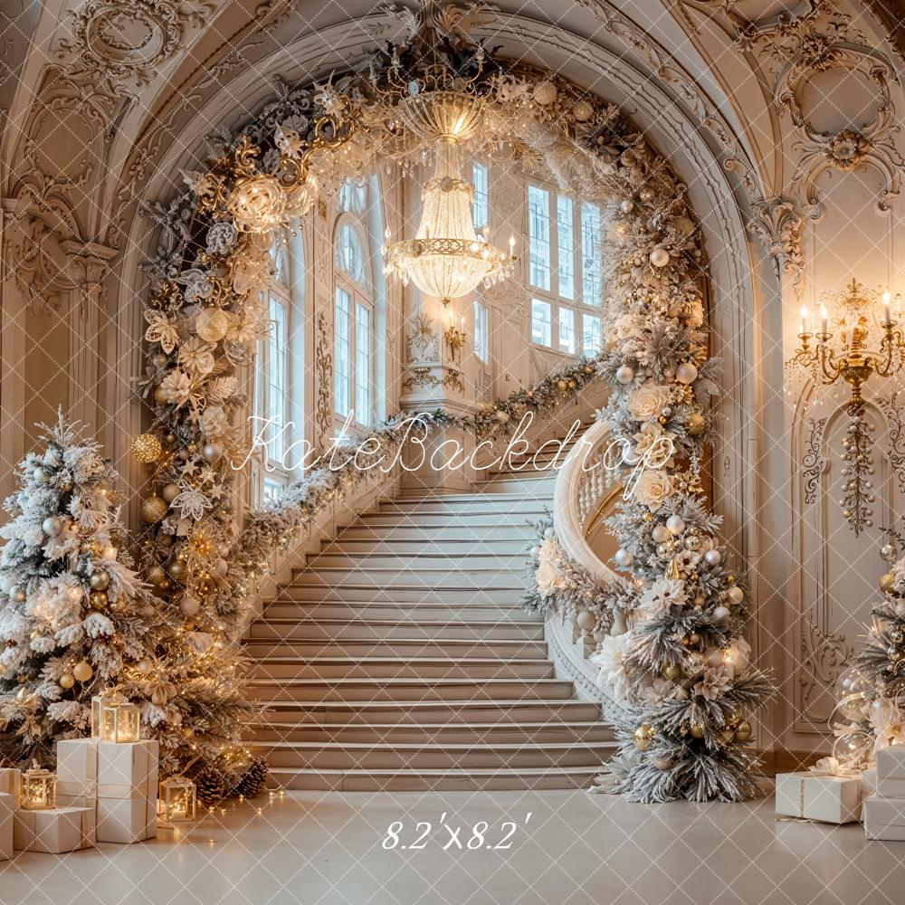 Kate Christmas Cascading Stairs Floral Arch Backdrop Designed by Emetselch - Image 5