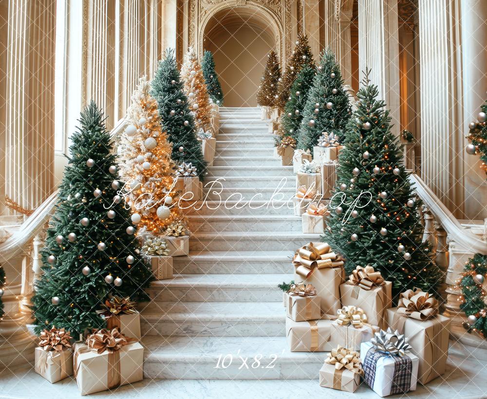 Kate Christmas Cascading Stairs Trees Gifts Backdrop Designed by Mini MakeBelieve - Image 6