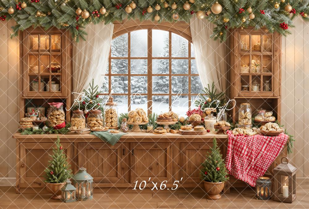Kate Christmas Cookie Wooden Cabinet Fleece Backdrop Designed by Emetselch - Image 2