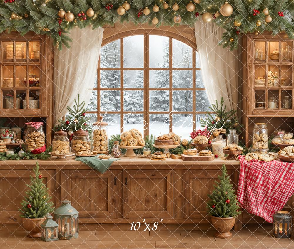 Kate Christmas Cookie Wooden Cabinet Fleece Backdrop Designed by Emetselch - Image 3