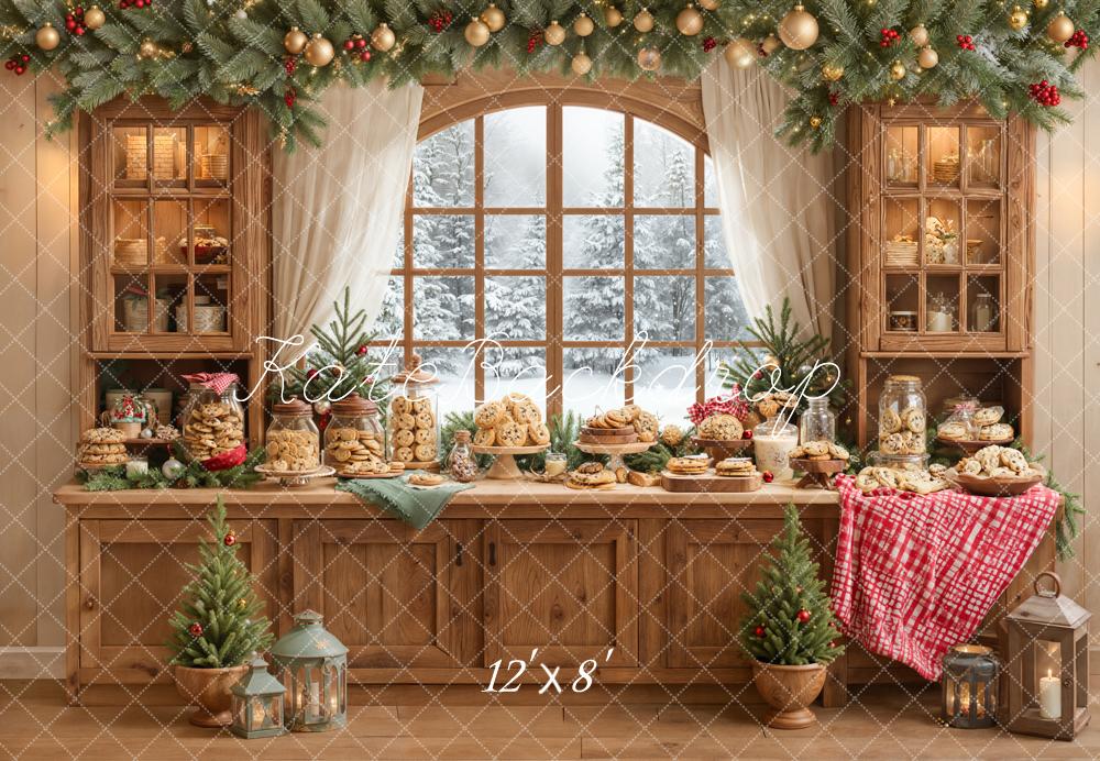 Kate Christmas Cookie Wooden Cabinet Fleece Backdrop Designed by Emetselch - Image 4