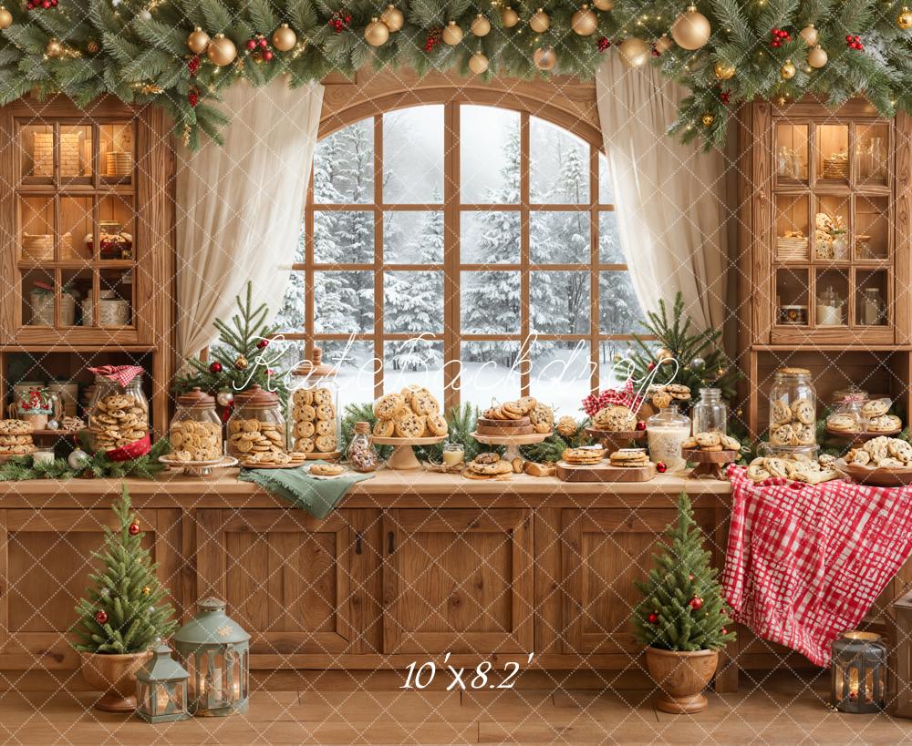 Kate Christmas Cookies Garland Window Cabinet Backdrop Designed by Emetselch - Image 6