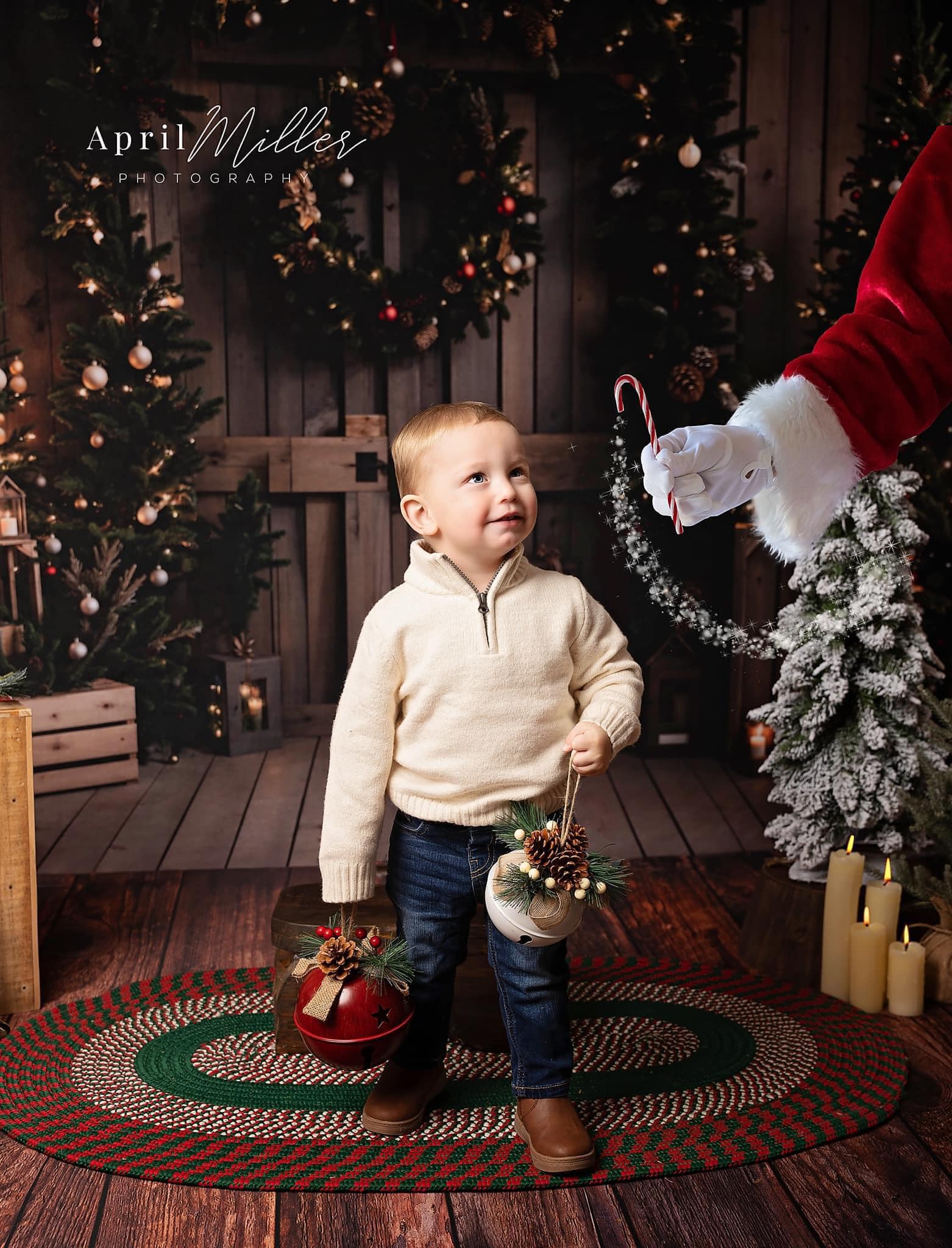 Kate Christmas Dark Brown Barn Door Backdrop Designed by Emetselch - Image 3
