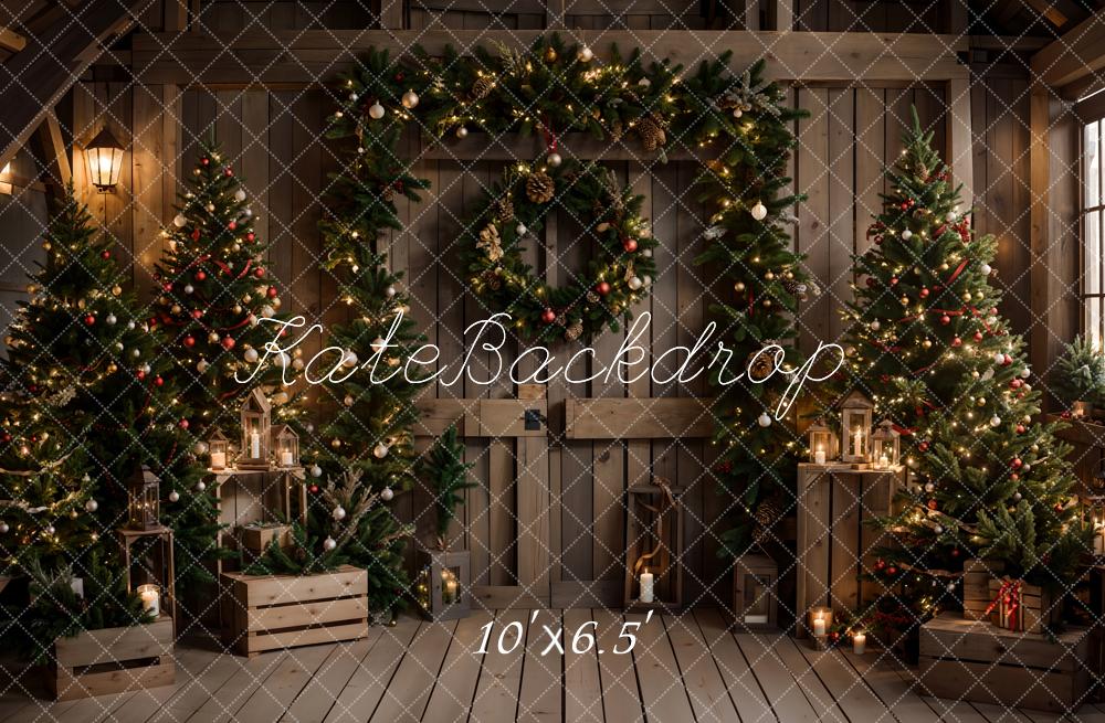 Kate Christmas Dark Brown Barn Door Backdrop Designed by Emetselch - Image 6