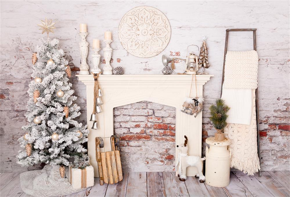 Kate Christmas Decorations Brick Room Backdrop Designed By Pine Park Collection - Image 2