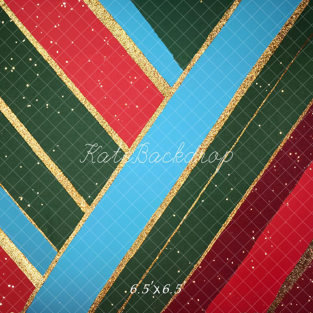 Kate Christmas Diagonal Stripes Glitter Backdrop Designed by Emetselch - Image 2