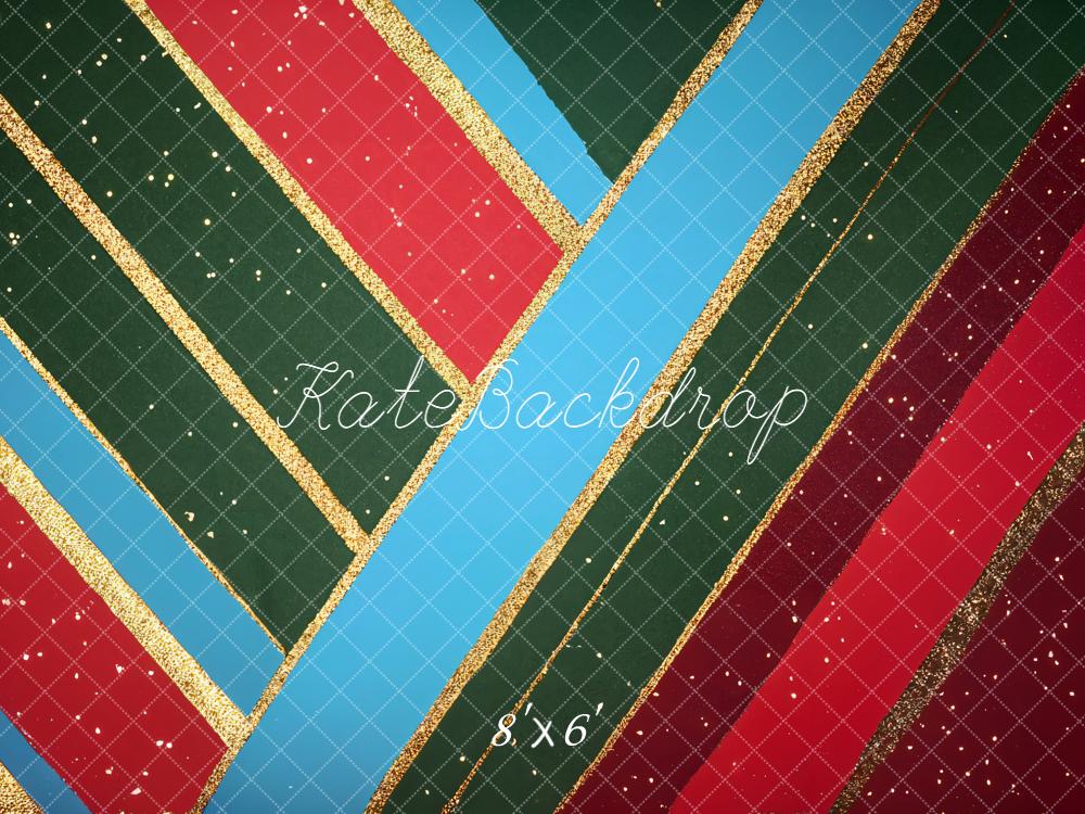 Kate Christmas Diagonal Stripes Glitter Backdrop Designed by Emetselch - Image 3