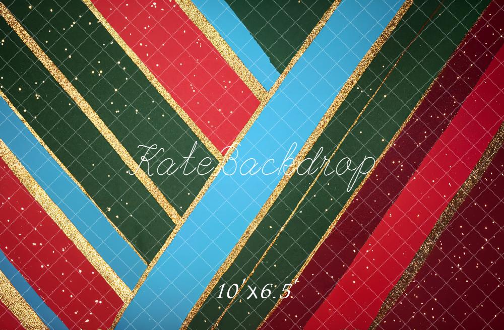 Kate Christmas Diagonal Stripes Glitter Backdrop Designed by Emetselch - Image 4