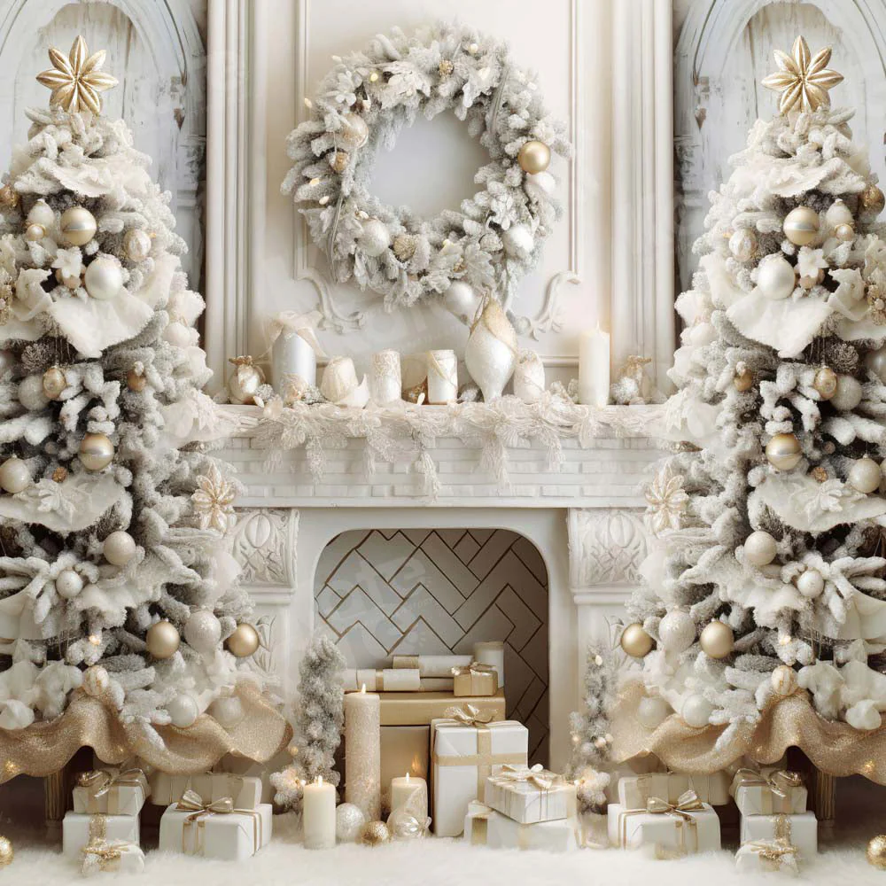 Kate Christmas Elegant Room Fireplace Backdrop for Photography - Image 4