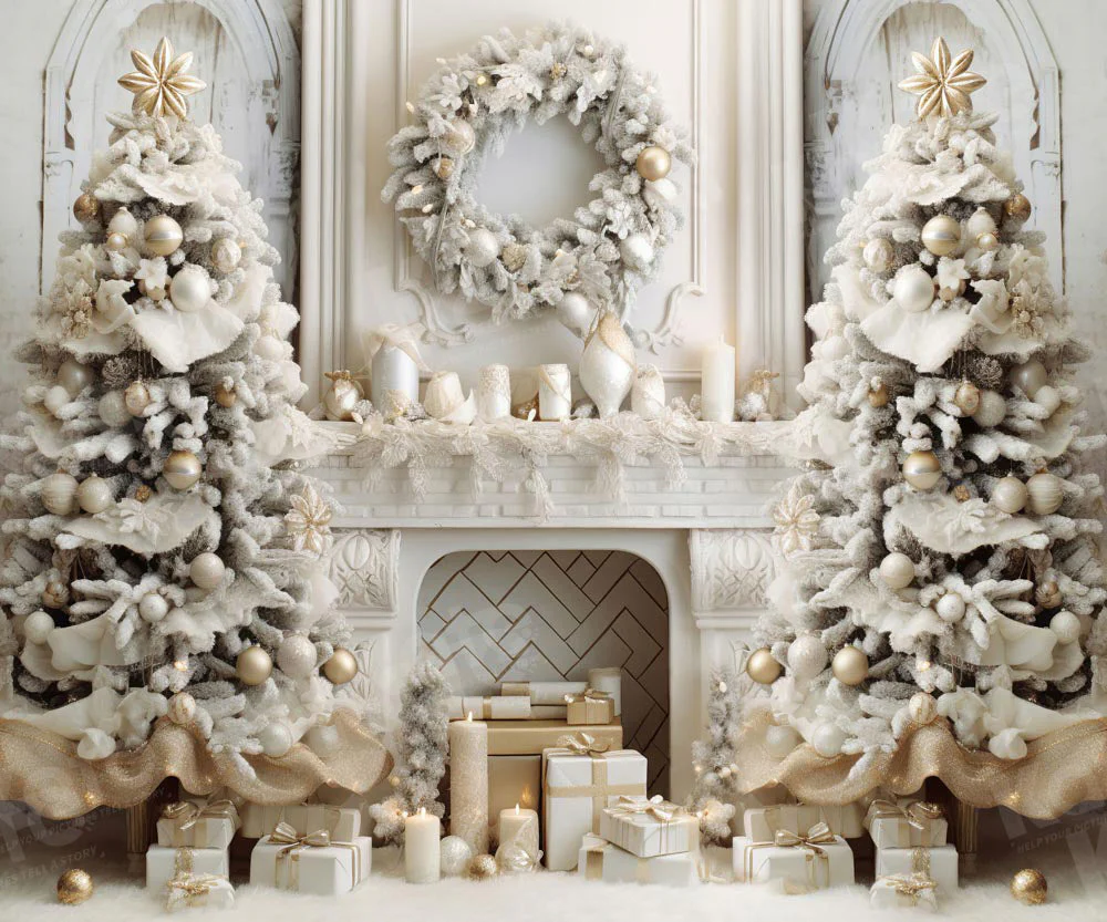 Kate Christmas Elegant Room Fireplace Backdrop for Photography - Image 6