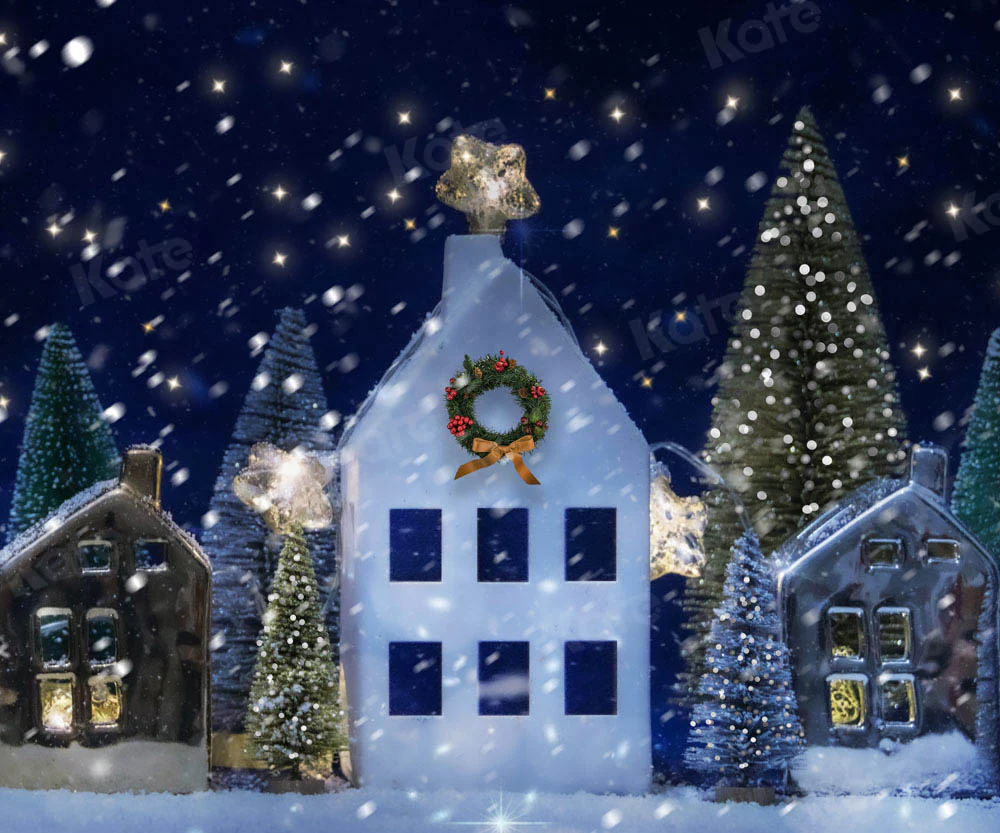 Kate Christmas Eve Tree Snowy Backdrop Designed by Chain Photography - Image 3