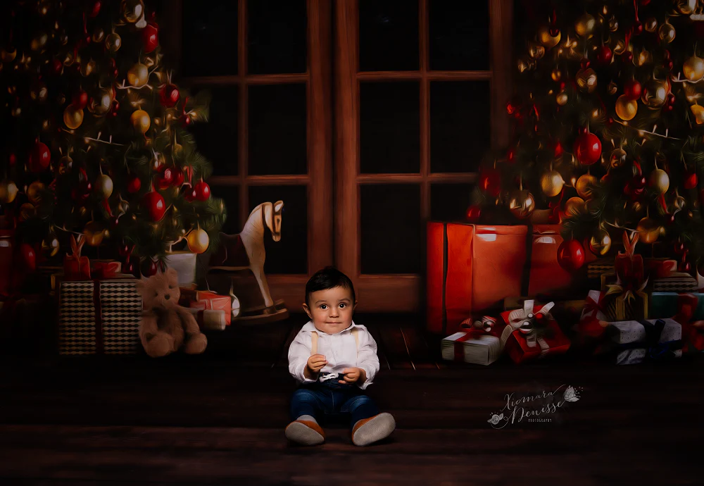 Kate Christmas Eve Night Window Backdrop for Photography - Image 3