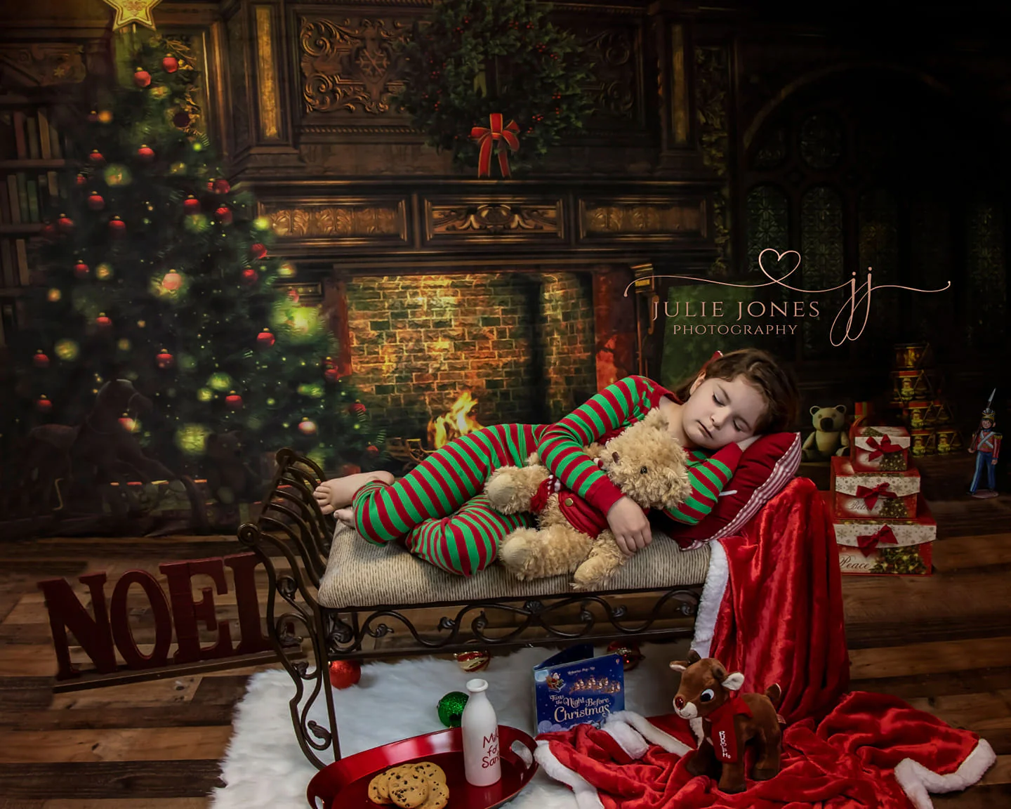 Kate Christmas Fireplace Backdrop for Photography - Image 6