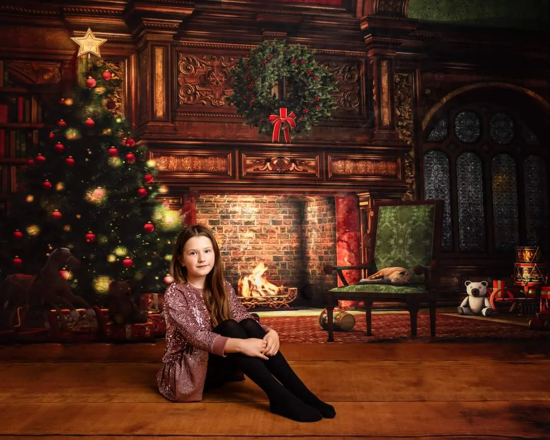 Kate Christmas Fireplace Backdrop for Photography - Image 8
