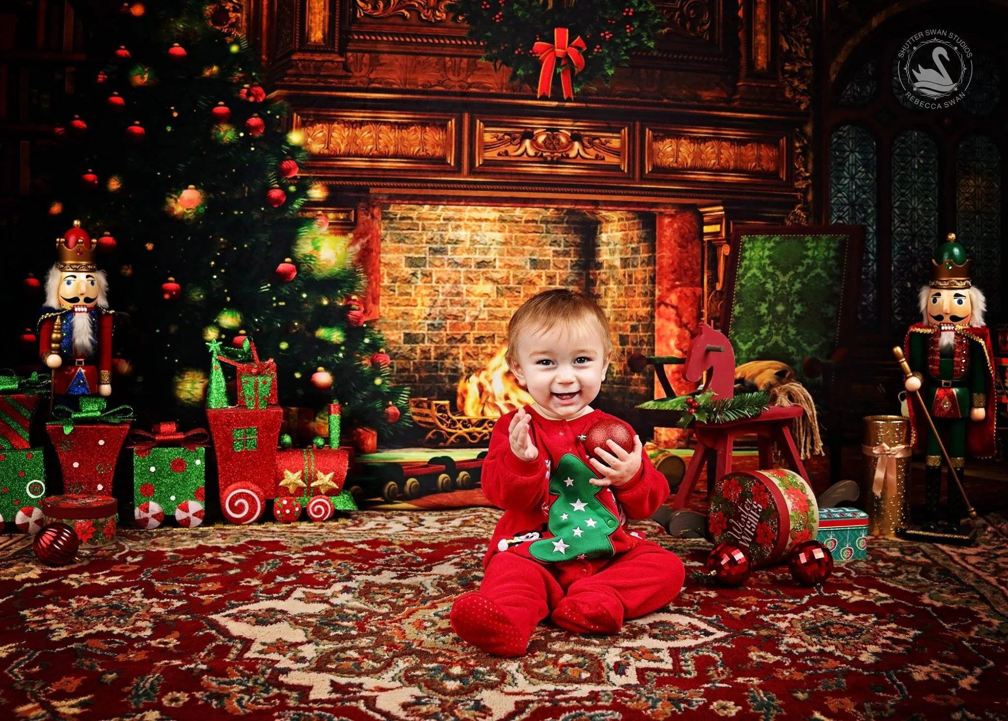 Kate Christmas Fireplace Backdrop for Photography - Image 9