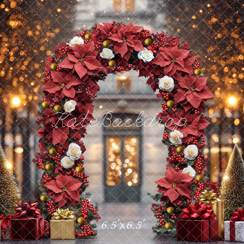 Kate Christmas Floral Arch Presents Bokeh Backdrop Designed by Mini MakeBelieve - Image 2