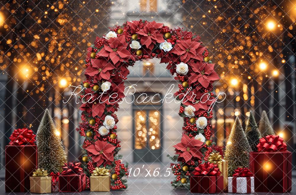 Kate Christmas Floral Arch Presents Bokeh Backdrop Designed by Mini MakeBelieve - Image 4