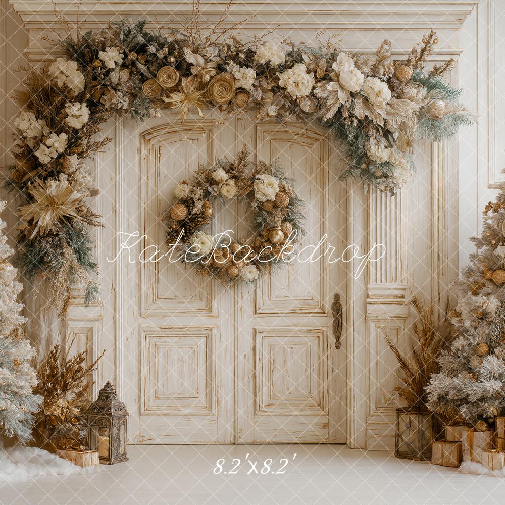 Kate Christmas Floral Arch Snowy Trees Backdrop Designed by Ashley Paul - Image 5