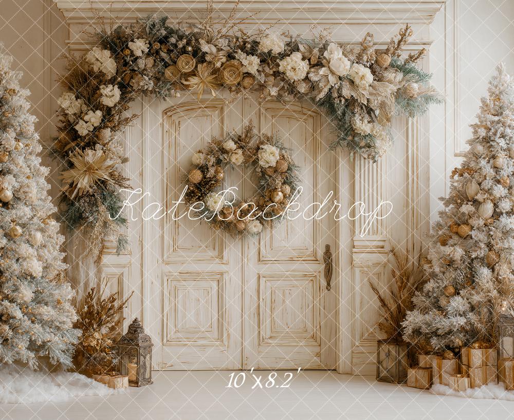 Kate Christmas Floral Arch Snowy Trees Backdrop Designed by Ashley Paul - Image 6