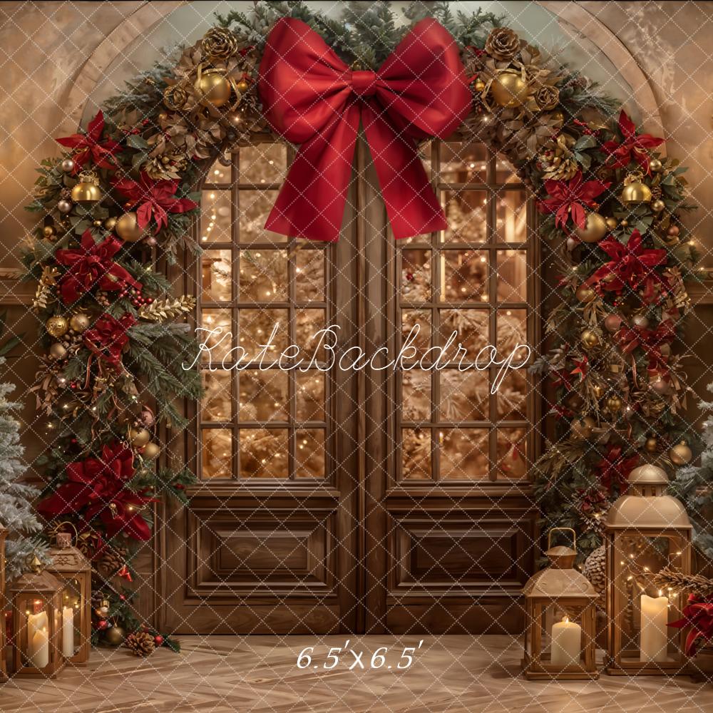 Kate Christmas Floral Arch Lantern Trees Backdrop Designed by Emetselch - Image 6