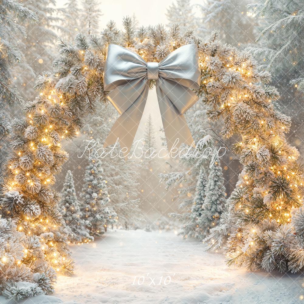 Kate Christmas Flower Arch Snowy Trees Backdrop Designed by Emetselch - Image 7