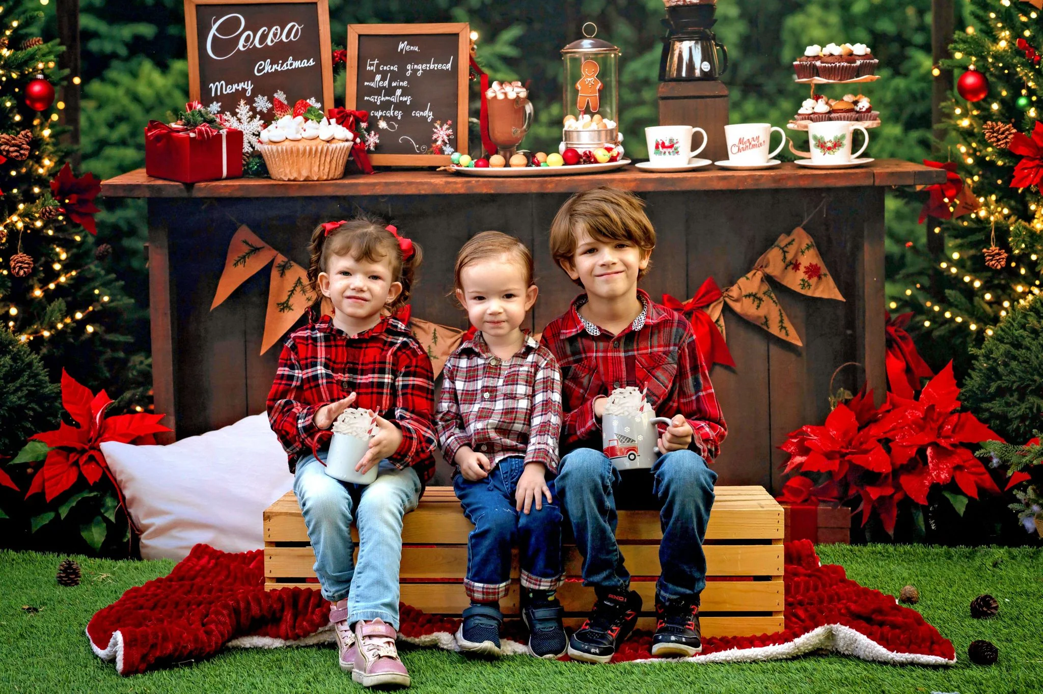 Kate Christmas Forest Hot Cocoa Stand Backdrop Designed by Emetselch - Image 3