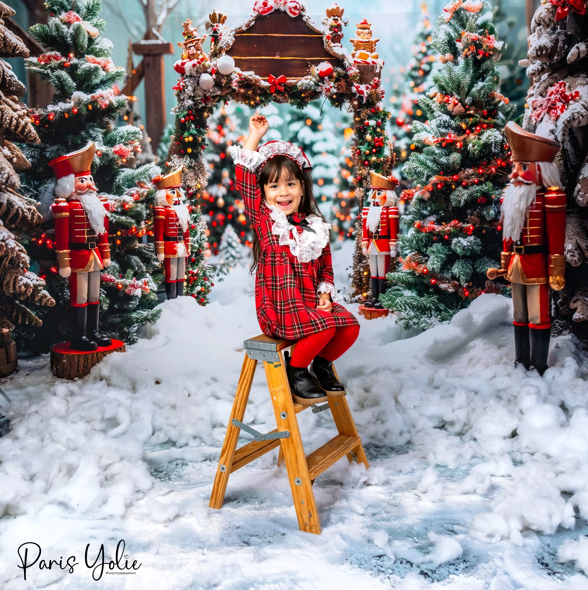 Kate Christmas Forest Snow Nutcracker Backdrop+Winter Snowland Floor Backdrop - Image 3