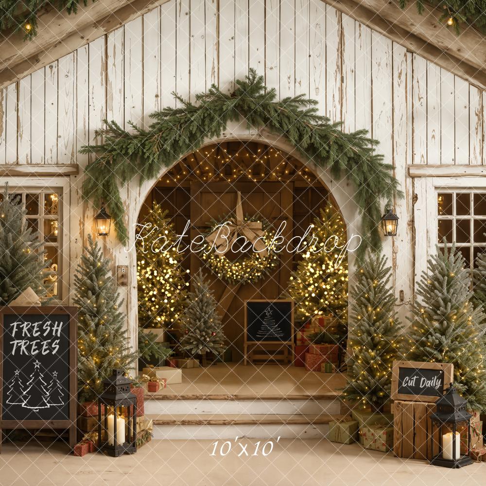 Kate Christmas Fresh Trees Rustic Archway Backdrop Designed by Emetselch - Image 7