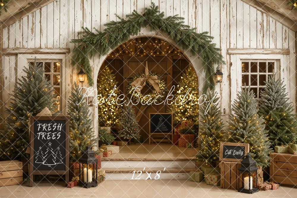 Kate Christmas Fresh Trees Rustic Archway Backdrop Designed by Emetselch - Image 8