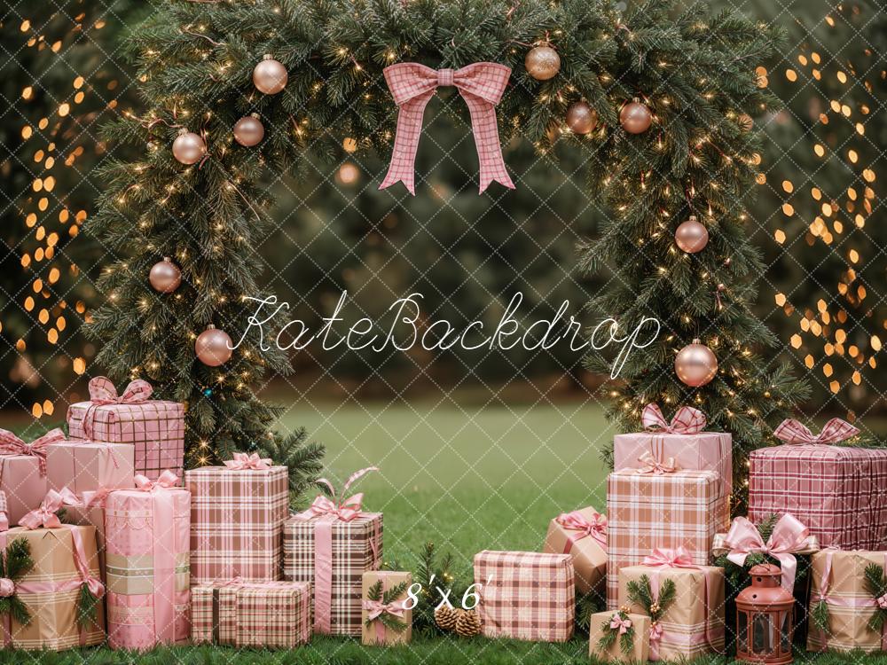 Kate Christmas Garland Arch Pink Presents Backdrop Designed by Emetselch - Image 3