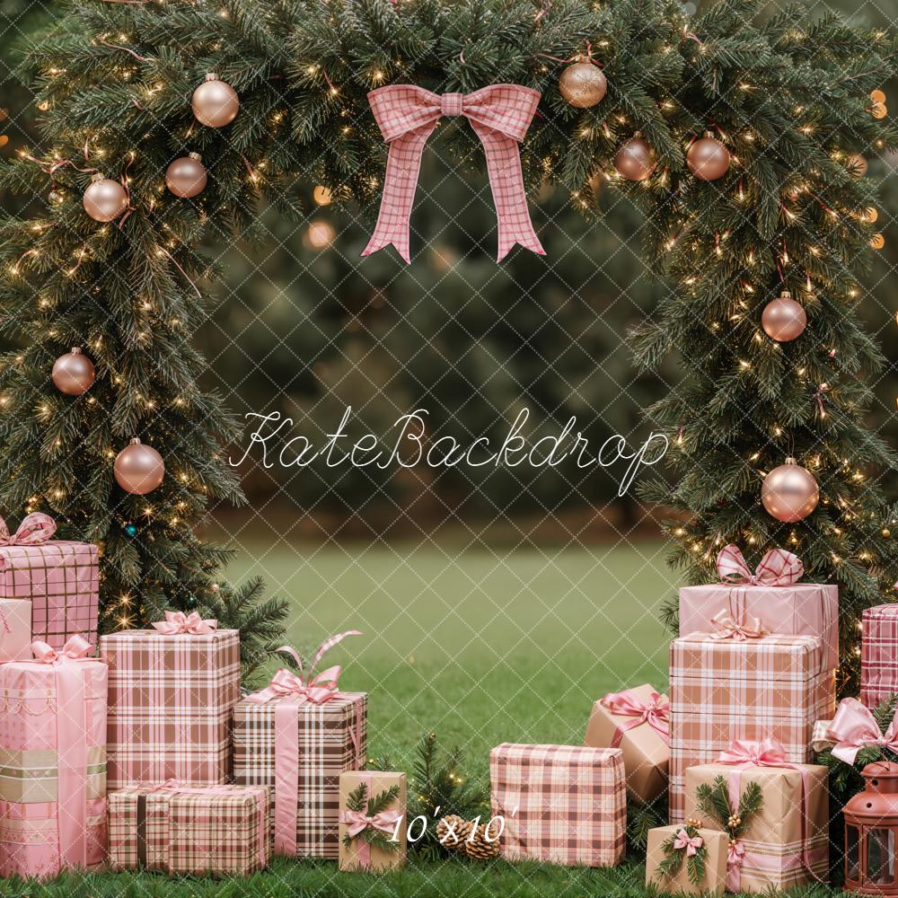 Kate Christmas Garland Arch Pink Presents Backdrop Designed by Emetselch - Image 7
