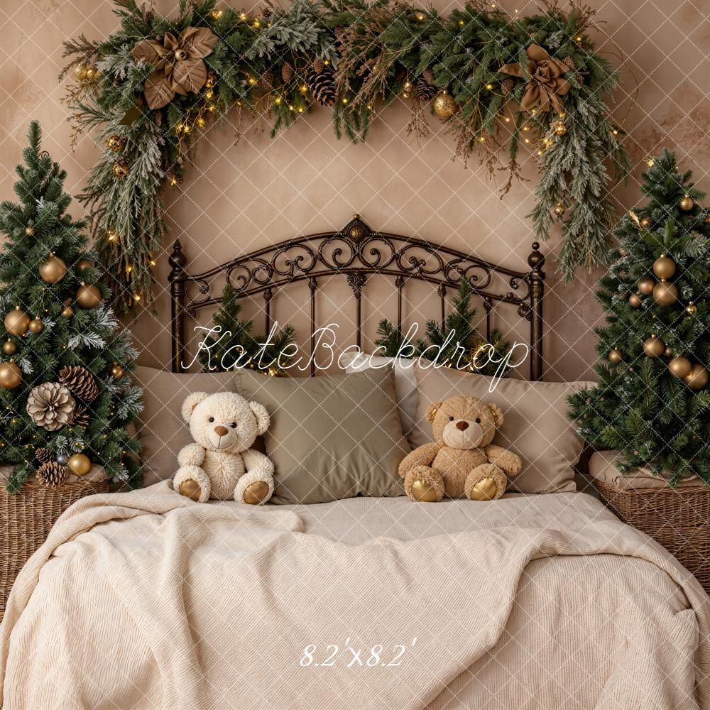 Kate Christmas Bed Teddy Bears Backdrop Designed by Emetselch - Image 3