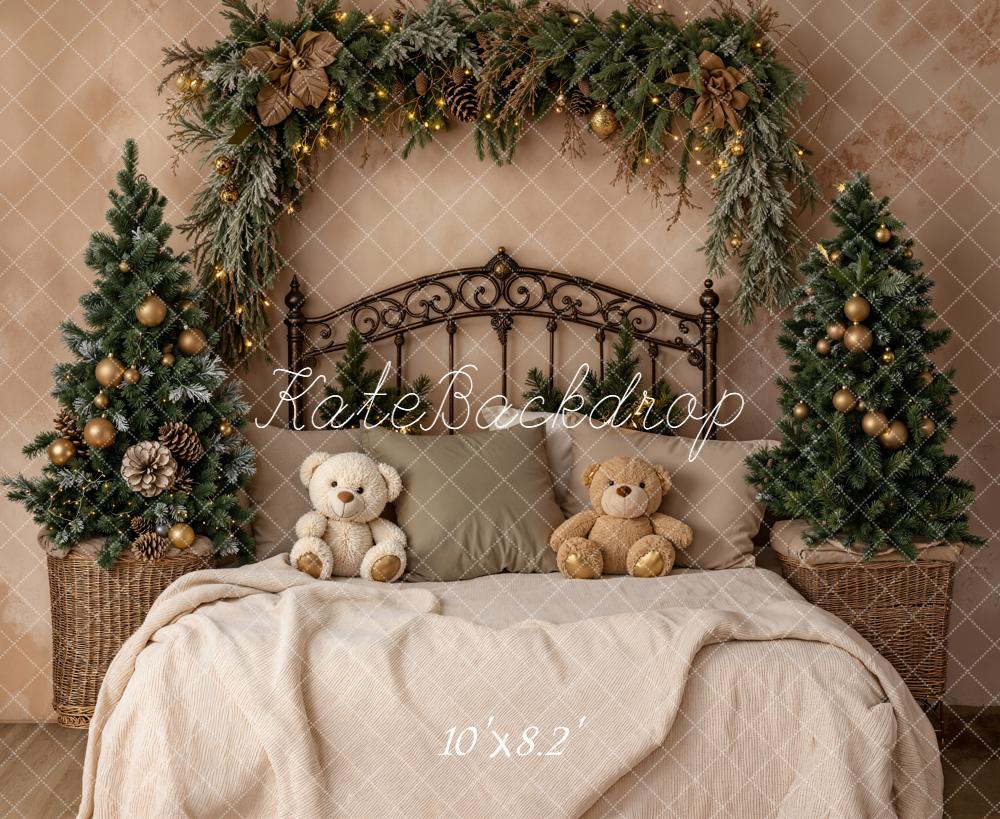 Kate Christmas Bed Teddy Bears Backdrop Designed by Emetselch - Image 5