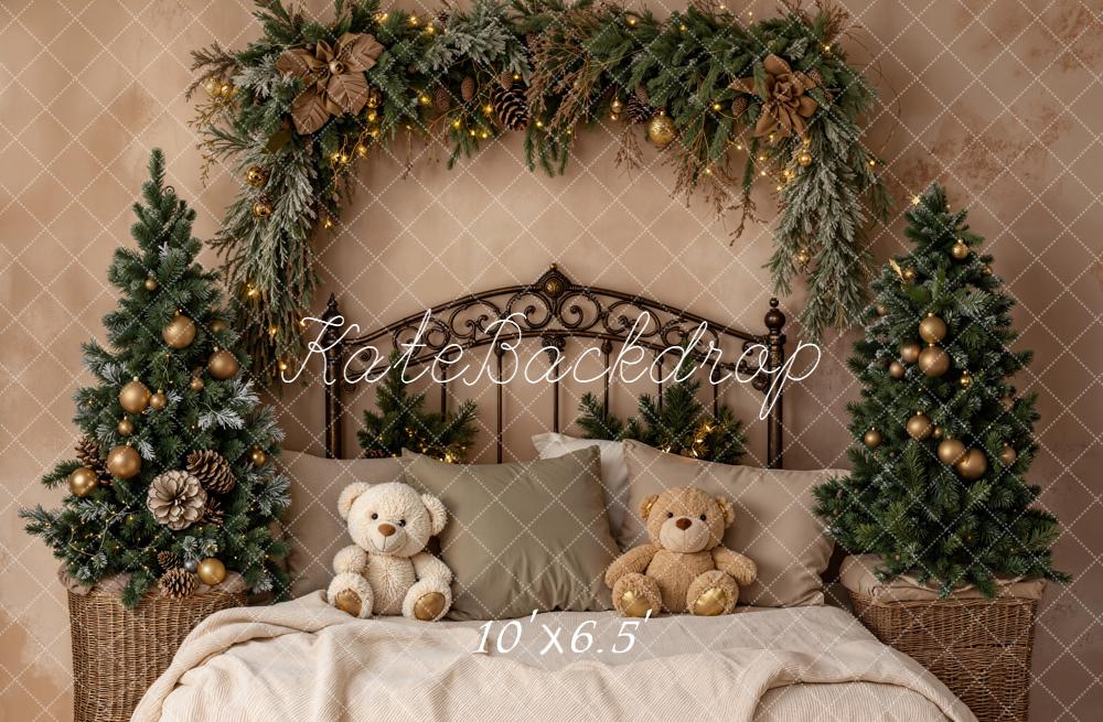 Kate Christmas Bed Teddy Bears Backdrop Designed by Emetselch - Image 7