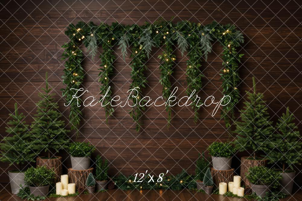 Kate Christmas Garland Candles Wood Texture Backdrop Designed by Patty Robert - Image 8