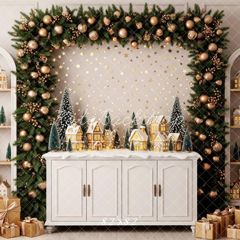 Kate Christmas Garland Gift Boxes Backdrop Designed by Patty Robert - Image 5