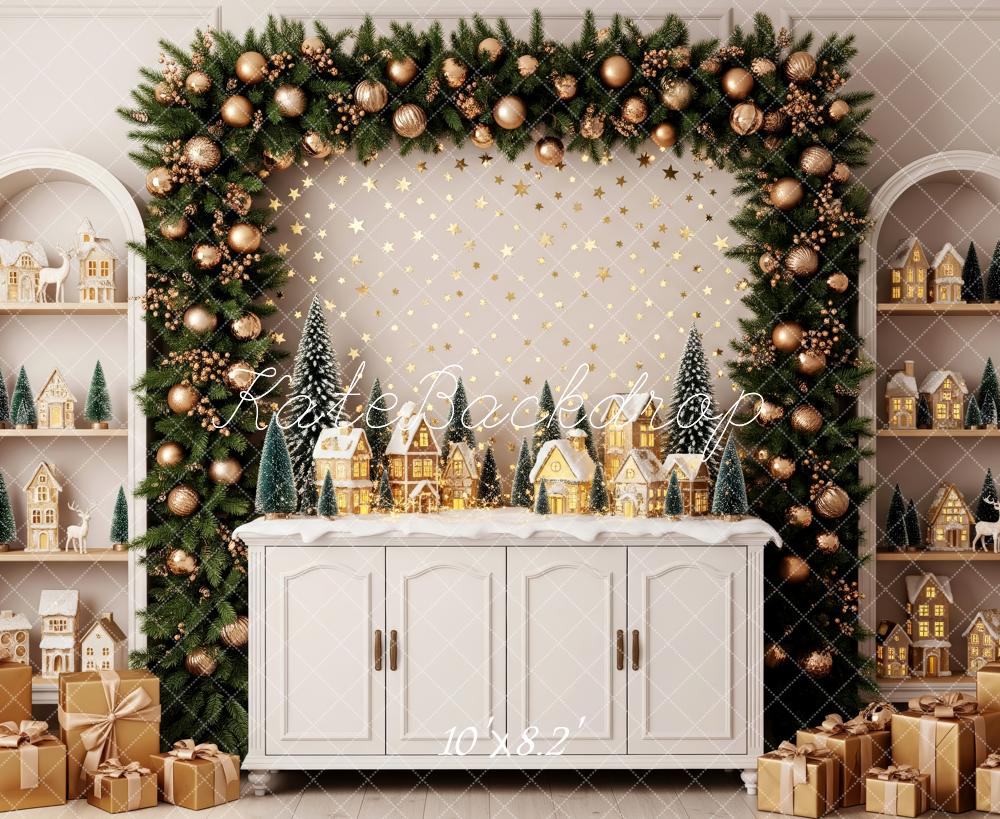 Kate Christmas Garland Gift Boxes Backdrop Designed by Patty Robert - Image 6