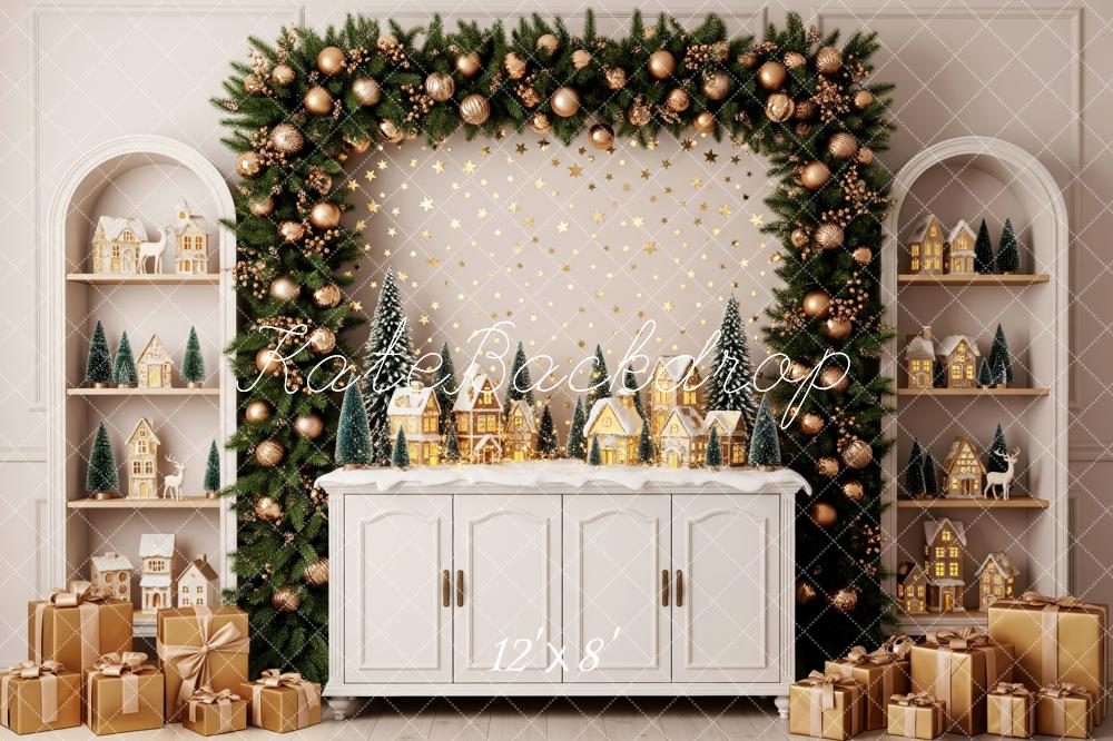 Kate Christmas Garland Gift Boxes Backdrop Designed by Patty Robert - Image 8