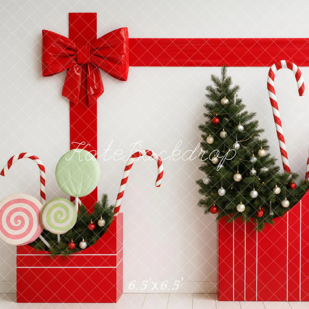 Kate Christmas Gift Boxes Lollipops Candy Canes Backdrop Designed by Patty Robert - Image 2