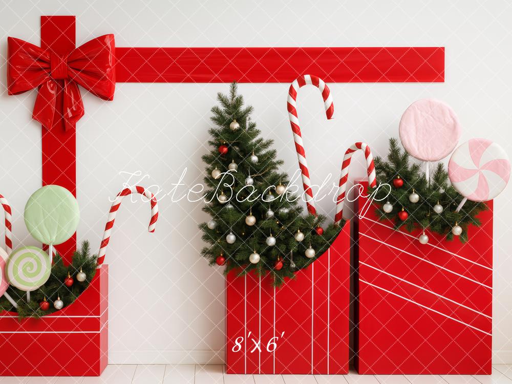 Kate Christmas Gift Boxes Lollipops Candy Canes Backdrop Designed by Patty Robert - Image 3