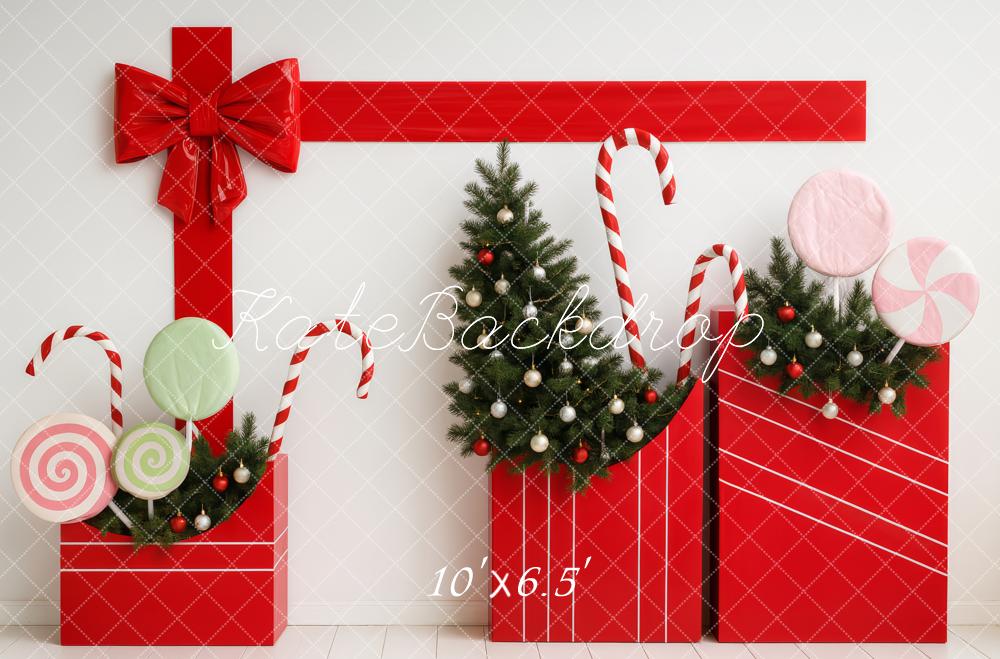 Kate Christmas Gift Boxes Lollipops Candy Canes Backdrop Designed by Patty Robert - Image 4