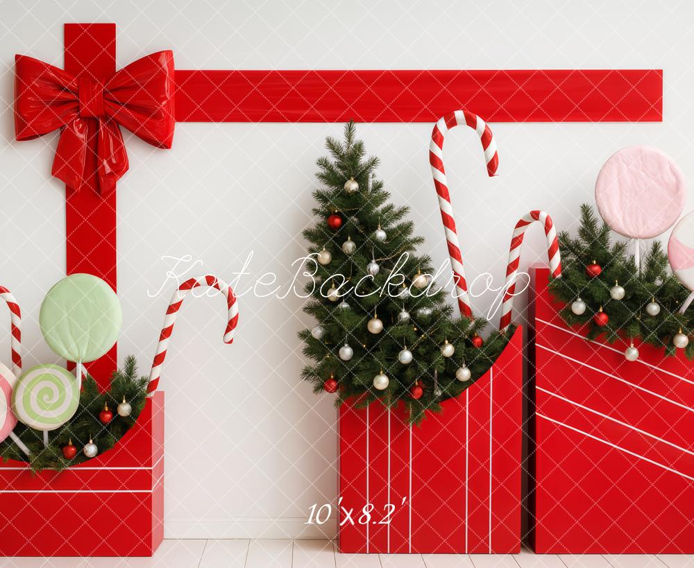 Kate Christmas Gift Boxes Lollipops Candy Canes Backdrop Designed by Patty Robert - Image 6