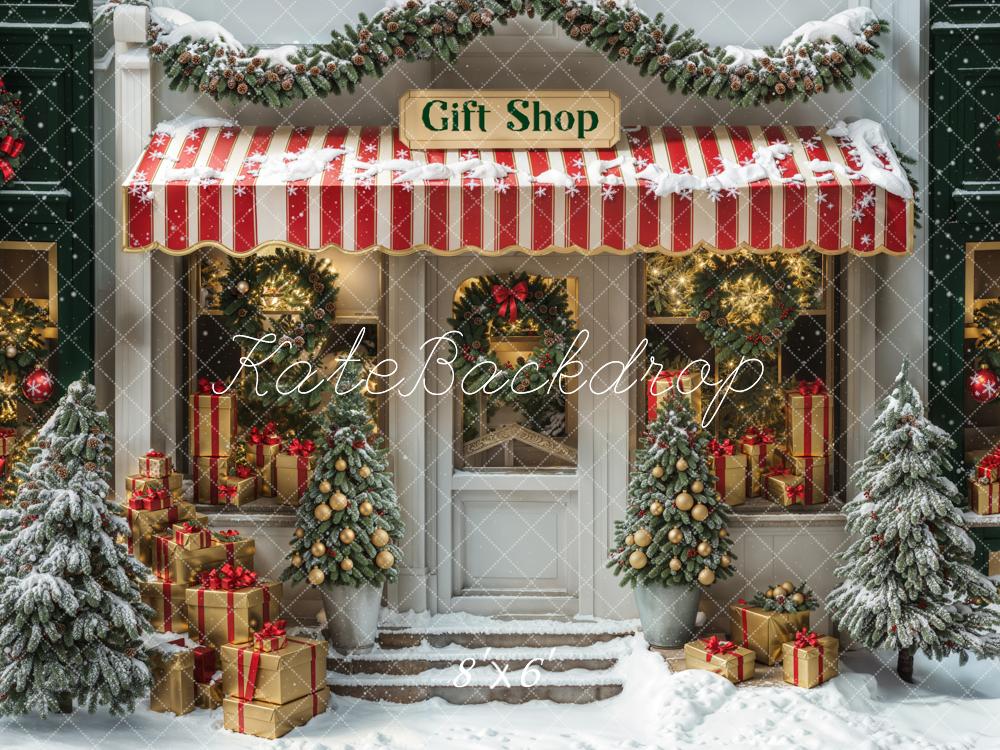 Kate Christmas Gift Shop Snow Backdrop Designed by Emetselch - Image 3