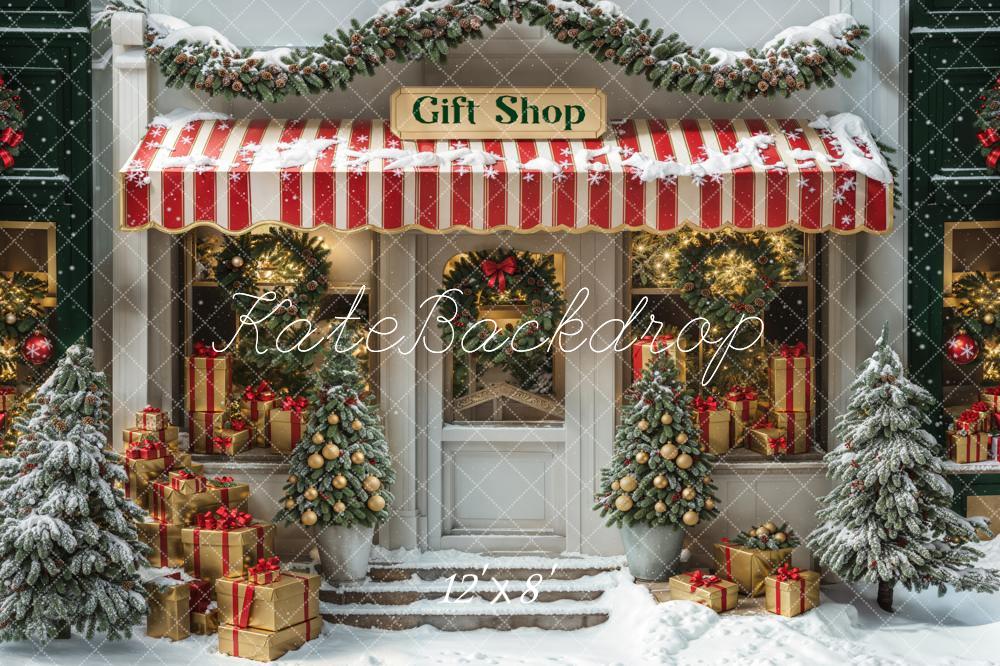 Kate Christmas Gift Shop Snow Backdrop Designed by Emetselch - Image 7