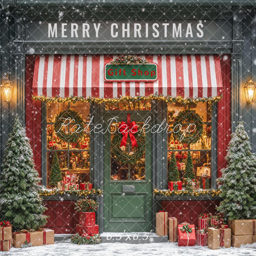 Kate Christmas Gift Shop Tree Backdrop Designed by Emetselch - Image 2