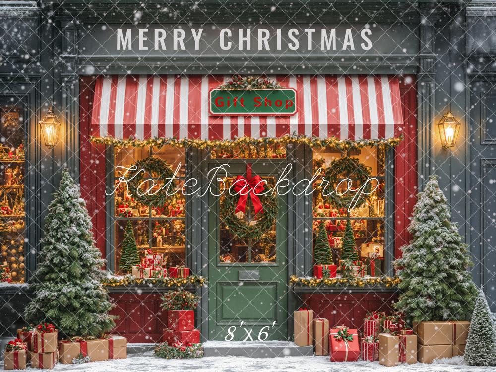 Kate Christmas Gift Shop Tree Backdrop Designed by Emetselch - Image 3