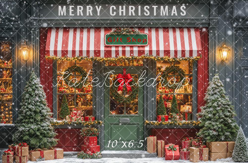 Kate Christmas Gift Shop Tree Backdrop Designed by Emetselch - Image 4